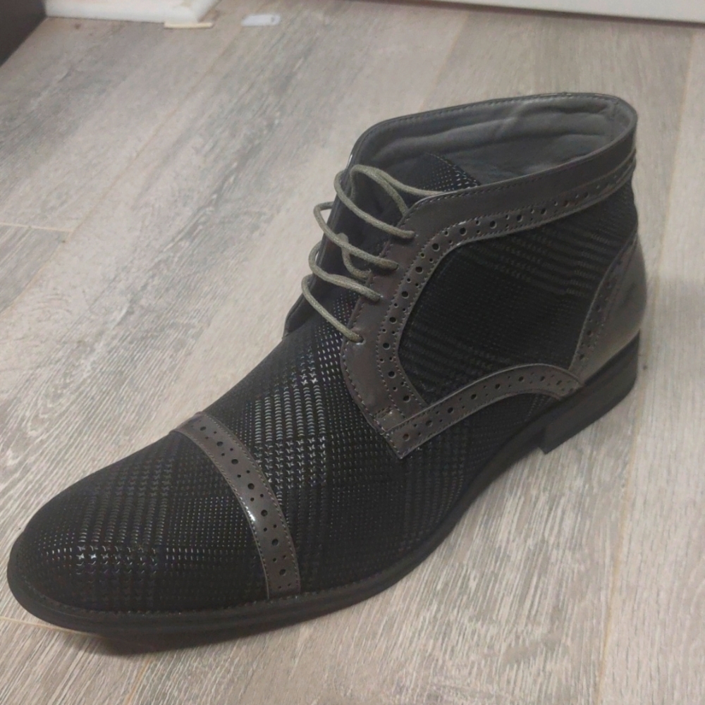 Monique Exotic Smoke Grey on Black Dress Boots